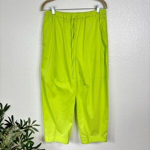 LIVIANA CONTI Stretch Cotton Lime Green Wide Leg Donna Pant Size L